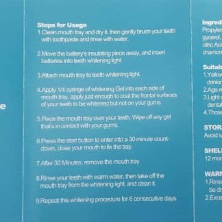 Cute Smile® Professional Teeth Whitening Kit 24 Teeth Whitening Manual.