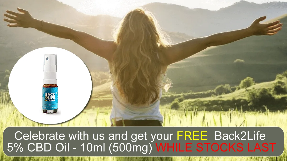 Good times are ahead! Celebrate with The Botanical Garden and get your FREE Back2Life 5% CBD Oil 9 Back2Life FREE CBD Oil.