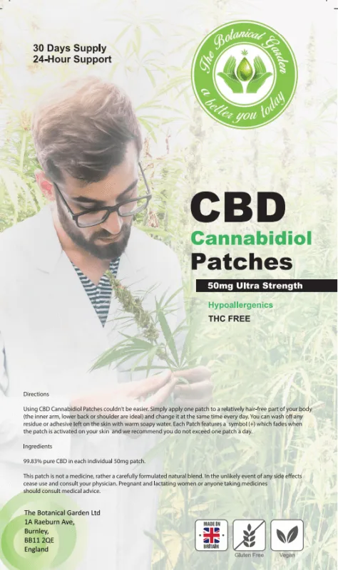 The Botanical Garden 50mg CBD patches.